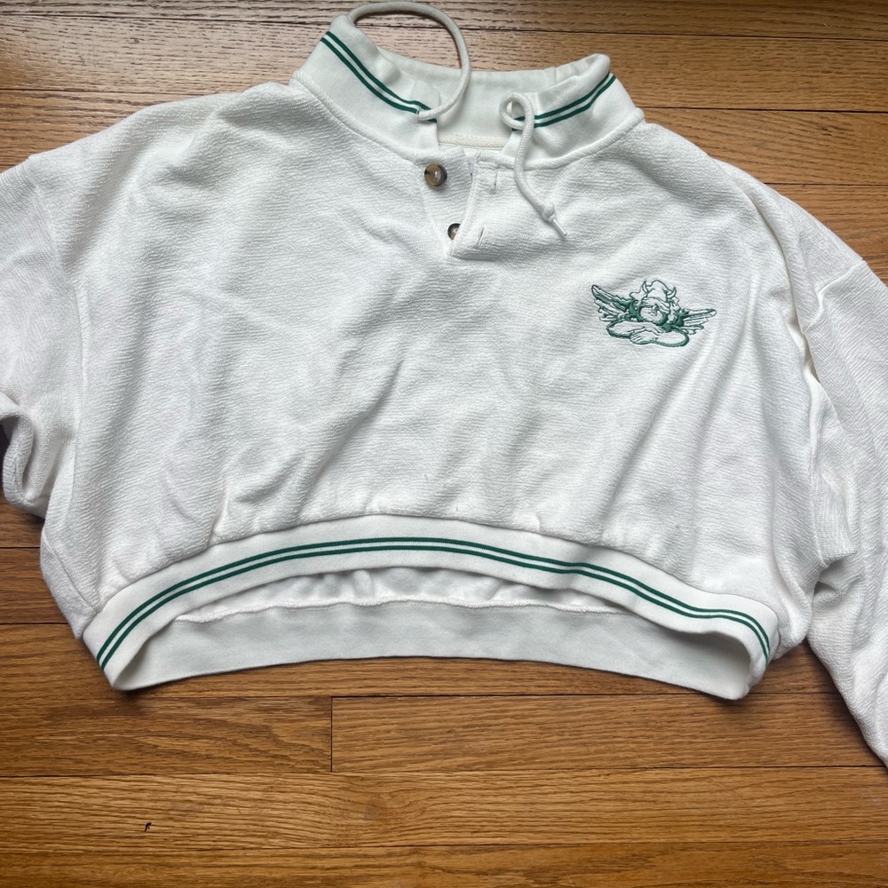 Boys lie Henley cropped sweatshirt